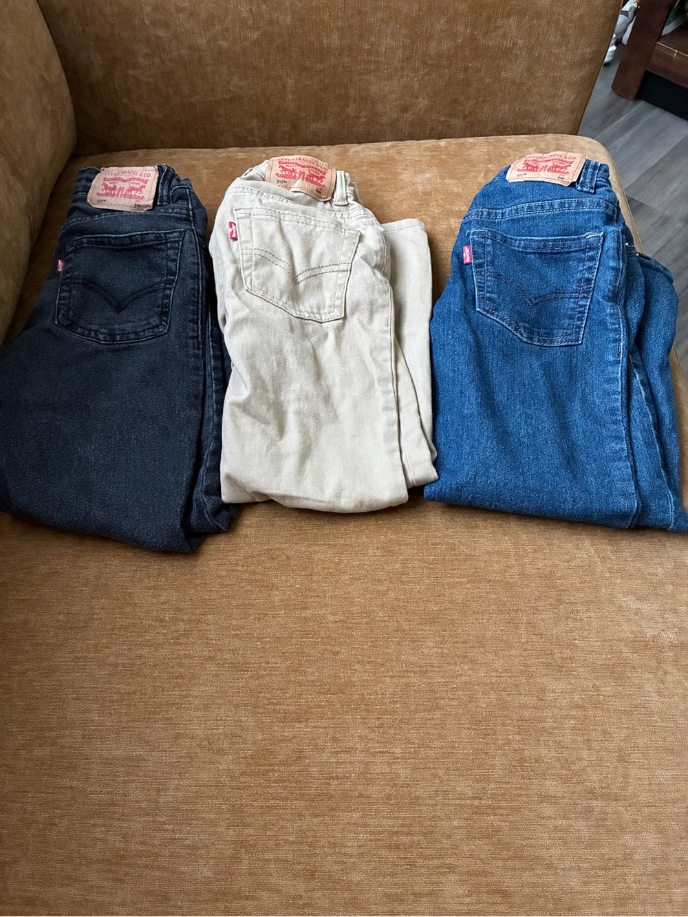 Levi's Denim Bundle — Black, Cream, Blue Jeans